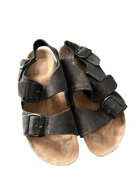 Birkenstock Black Two-Strap Buckle Sandals, size 37